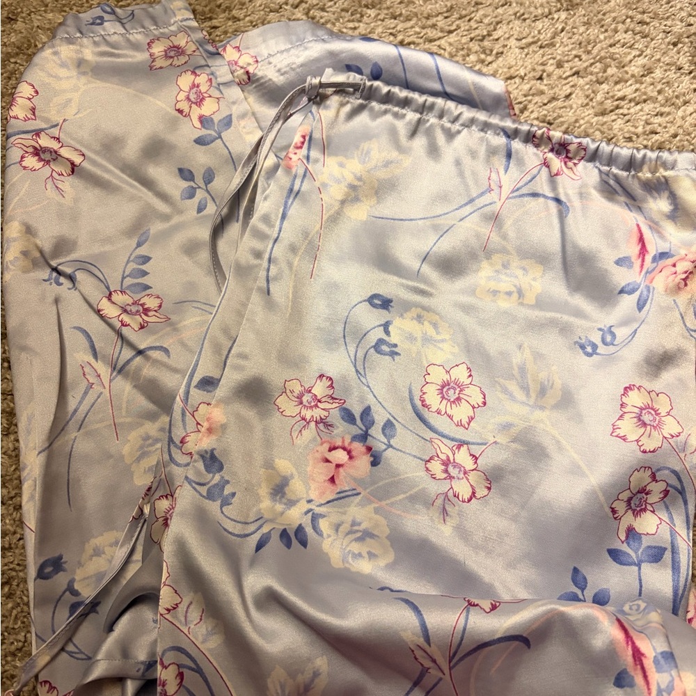 Floral Satin Pajama Pants